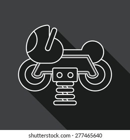 playground toy motor  flat icon with long shadow, line icon