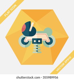 playground toy motor  flat icon with long shadow