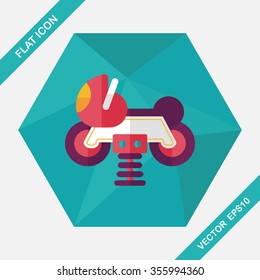 playground toy motor  flat icon with long shadow