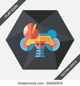 playground toy motor  flat icon with long shadow
