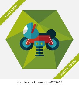 playground toy motor  flat icon with long shadow