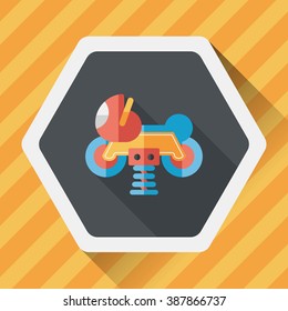 playground toy motor  flat icon with long shadow