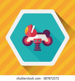 playground toy motor  flat icon with long shadow