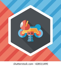 playground toy motor  flat icon with long shadow