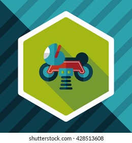playground toy motor  flat icon with long shadow