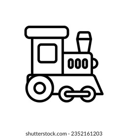 Playground Train Outline Icon Vector Illustration