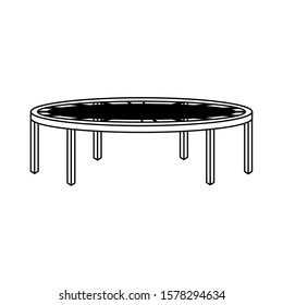 playground trampoline icon over white background, vector illustration