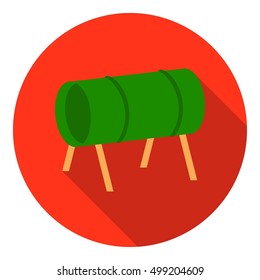 Playground tunnel icon in flat style isolated on white background. Play garden symbol stock vector illustration.