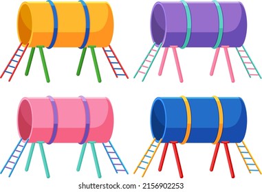 Playground tunnel on white background illustration