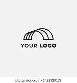 playground tunnel outline vector logo design