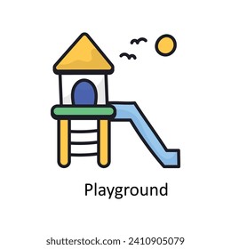 Playground vector filled outline doodle Design illustration. Symbol on White background EPS 10 File