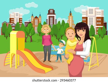Playground vector flat illustration
