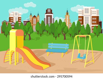 Playground. Vector flat illustration