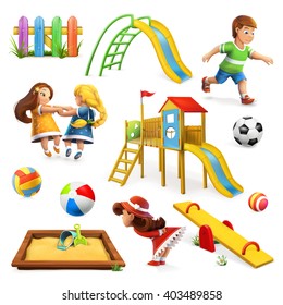 Playground, vector icon set