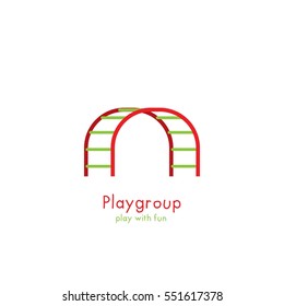 Playgroup Logo Design Template. Illustration With Playground.