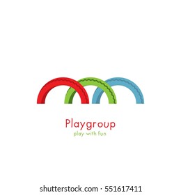 Playgroup logo design template. Illustration with playground.