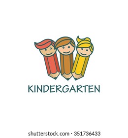 Playgroup, preschool, kindergarten logo template