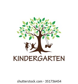 Playgroup, preschool, kindergarten logo template