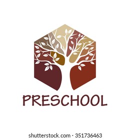 Playgroup, preschool, kindergarten logo template