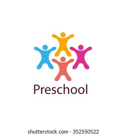 Playgroup, preschool, kindergarten logo template