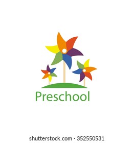 Playgroup, preschool, kindergarten logo template