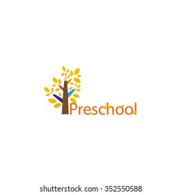 Playgroup, preschool, kindergarten logo template