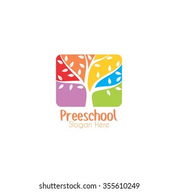 Playgroup, preschool, kindergarten logo template