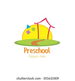 Playgroup, preschool, kindergarten logo template