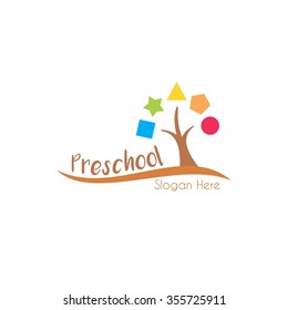 Playgroup, preschool, kindergarten logo template