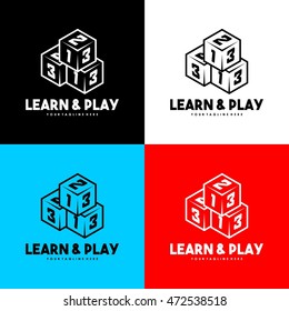 Playgroup, preschool, kindergarten logo template
