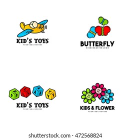 Playgroup, preschool, kindergarten logo template