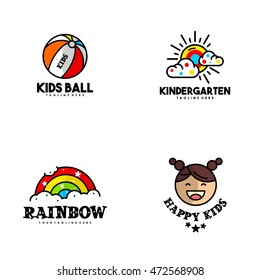 Playgroup, preschool, kindergarten logo template