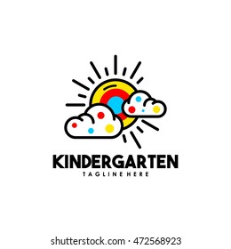 Playgroup, preschool, kindergarten logo template