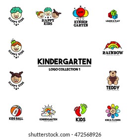 Playgroup, preschool, kindergarten logo template