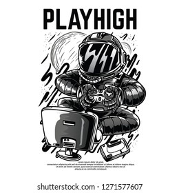 Playhigh Black and White Illustration