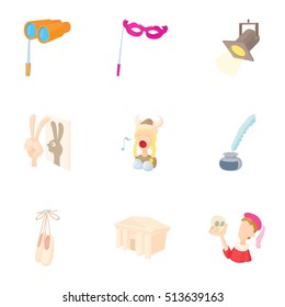Playhouse icons set. Cartoon illustration of 9 playhouse vector icons for web