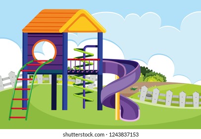 Playhouse in the nature illustration