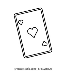 playing ace card poker icon. casino betting leisure outline vector illustration