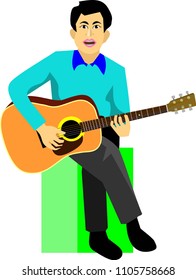 Playing Acoustic Guitar