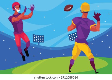 Playing American football, Super Bowl, sport, 2021.