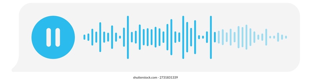 Playing audio record interface with blue pause button