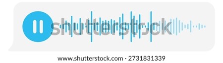 Playing audio record interface with blue pause button