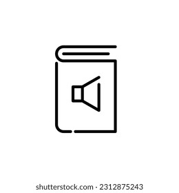 Playing audiobook. Electronic library. Pixel perfect, editable stroke