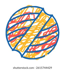 playing ball for cat doodle icon sketch vector. playing ball for cat sign. isolated symbol illustration