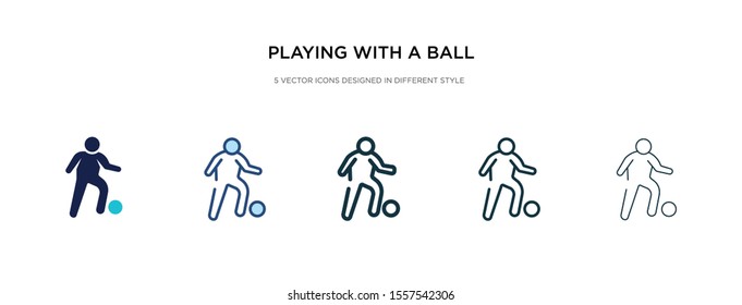 playing with a ball icon in different style vector illustration. two colored and black playing with a ball vector icons designed in filled, outline, line and stroke style can be used for web,