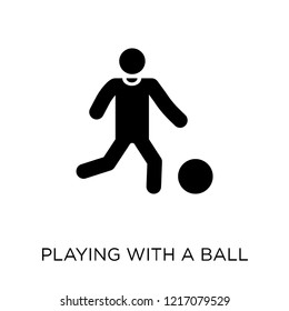 Playing with a Ball icon. Playing with a Ball symbol design from People collection. Simple element vector illustration on white background.