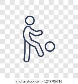 Playing with a Ball icon. Trendy linear Playing with a Ball logo concept on transparent background from People collection