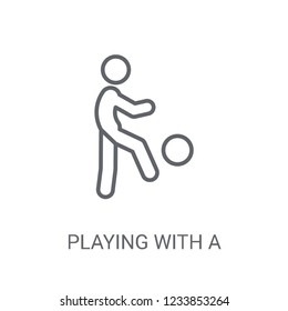 Playing with a Ball icon. Trendy Playing with a Ball logo concept on white background from People collection. Suitable for use on web apps, mobile apps and print media.