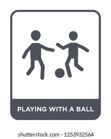 playing with a ball icon vector on white background, playing with a ball trendy filled icons from Humans collection, playing with a ball simple element illustration