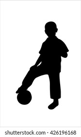 playing with ball, silhouette vector